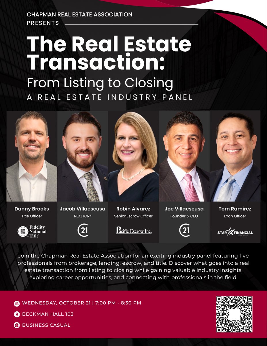 The Real Estate Transaction: From Listing to Closing industry panel, Wednesday October 21